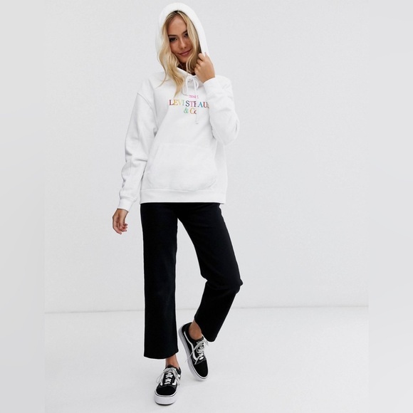 Levi's Unbasic 90's hoodie Logo Rainbow pullover Outerwear Graphic Streetwear - Picture 2 of 15